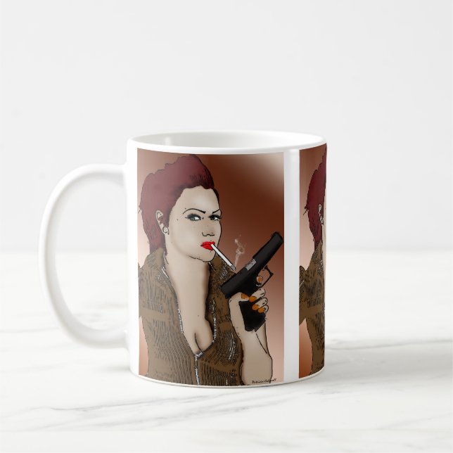 Caneca De Café Femme Fatale - Fumar e Armas (Esquerda)