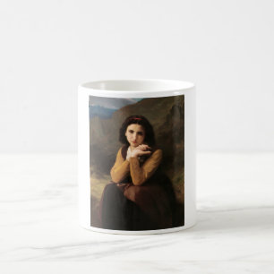 Caneca De Café Femme Mignonne de Jovem Mulher por Bouguereau