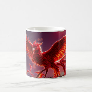 Caneca De Café Fênix Carmesim da Maré enluarada.