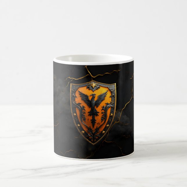 Caneca De Café Fenix de Fogo Âmbar Firebird Lendário   (Centro)