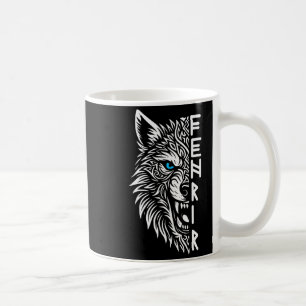 Caneca De Café Fenrir Lobo Viking de Odin Nórdico Celta Viking Fe