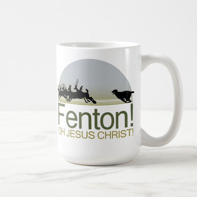 Caneca De Café Fenton, o cão perseguindo veado no Parque Richmond (Direita)