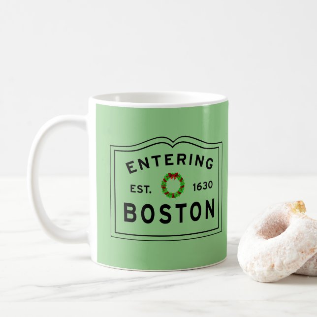 Caneca De Café Fera de Natal entrando nas MÃES de Boston (Com Donut)