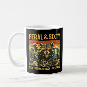 Caneca De Café Feral e Sexagésimo Aniversário Sarcástico Sexagési