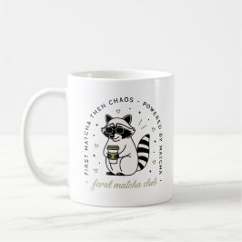 Caneca De Café Feral matcha clube engraçado guaxinim ama sarcasmo