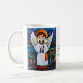 Caneca De Café Feriado Anjo de Natal Ucraniano -
