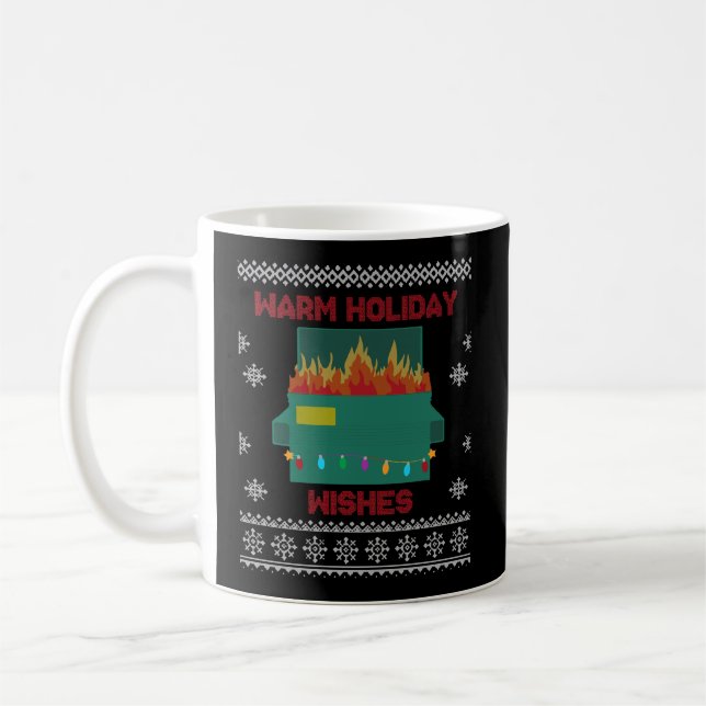 Caneca De Café Feriado de Aquecimento de Dumpster Desperta Natal  (Esquerda)