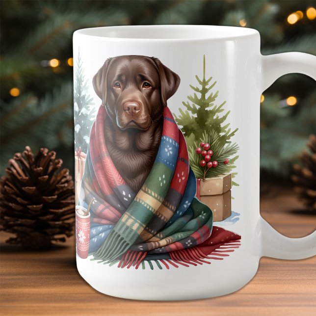 Caneca De Café Feriado de Cachorro de Chocolate Labrador Retrieve (Criador carregado)