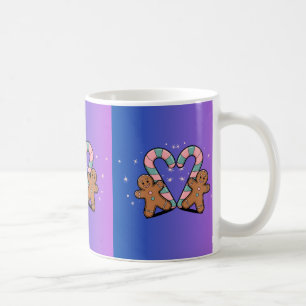 Caneca De Café Feriado de Candy Festivo Cane & Gingerbird