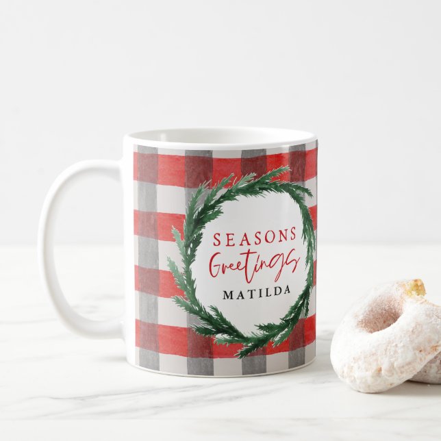 Caneca De Café Feriado de inverno e verificação de natal (Com Donut)