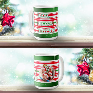 Caneca De Café Feriado de Joy Paz para a Família de Natal
