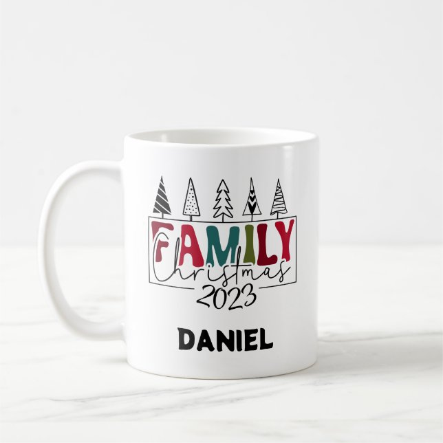 Caneca De Café Feriado de Manutenção de Natal Familiar (Esquerda)