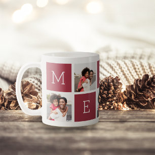 Caneca De Café Feriado de Natal da Colagem de Fotografias da feli