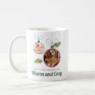Caneca De Café Feriado de Natal da Família Pet Photos Personaliza