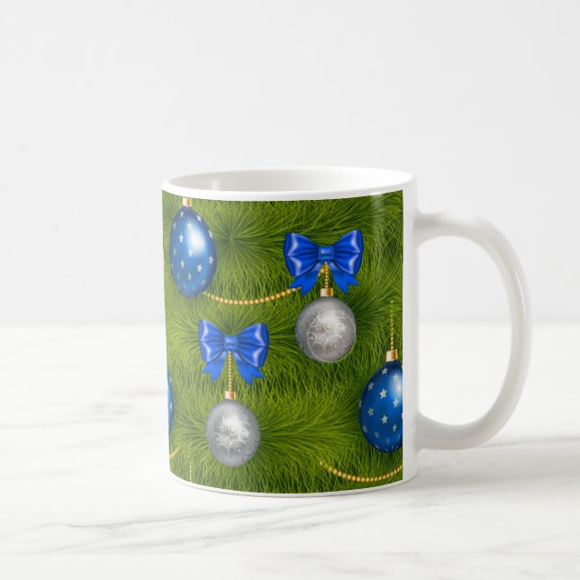 Caneca De Café Feriado de Natal de Feliz Azul (Direita)