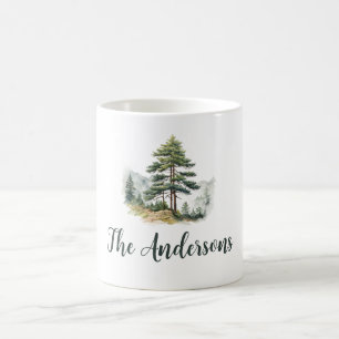 Caneca De Café Feriado de Natal do Pinho do Inverno