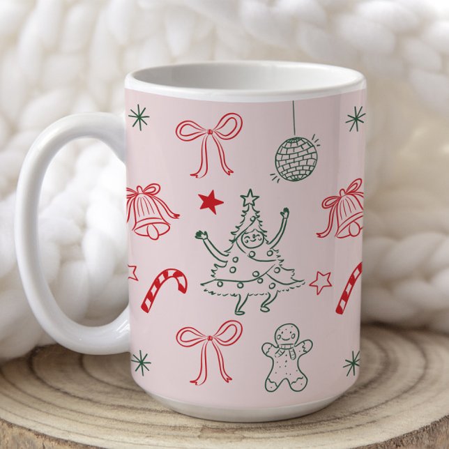 Caneca De Café Feriado de Natal, Doodles Fizemos (Criador carregado)