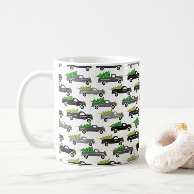 Caneca De Café Feriado de Natal dos Caminhões Bons (Com Donut)