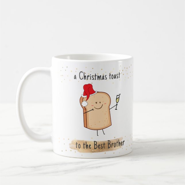 Caneca De Café Feriado de Natal Engraçado do Melhor Irmão (Esquerda)