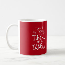 Caneca De Café Feriado de Natal Engraçado Tinsel em um Tângulo