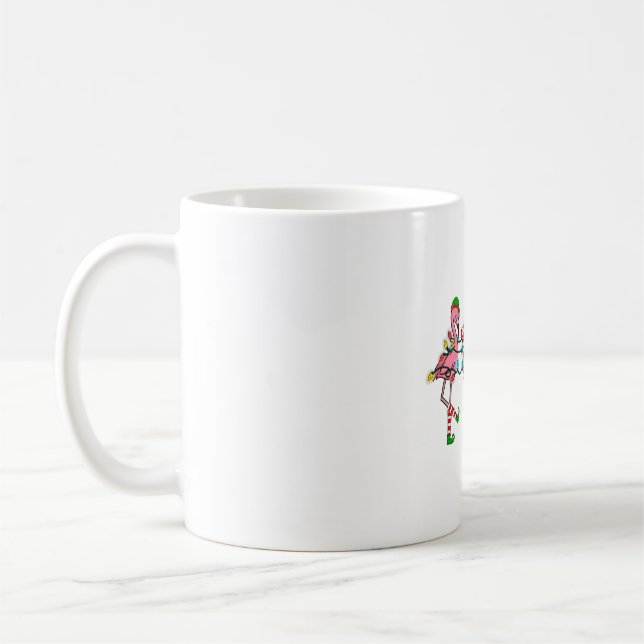 Caneca De Café Feriado de Natal - Luz de Natal Rosa Flamingo Sant (Esquerda)