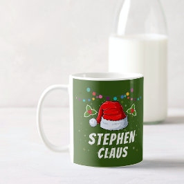 Caneca De Café Feriado de Natal Santa Hat com Nome Personalizado
