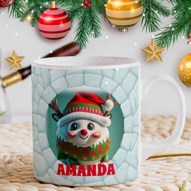 Caneca De Café Feriado de Nome Personalizado de Reena 3D (Criador carregado)