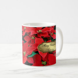 Caneca De Café Feriado de Poinsettia Vermelha