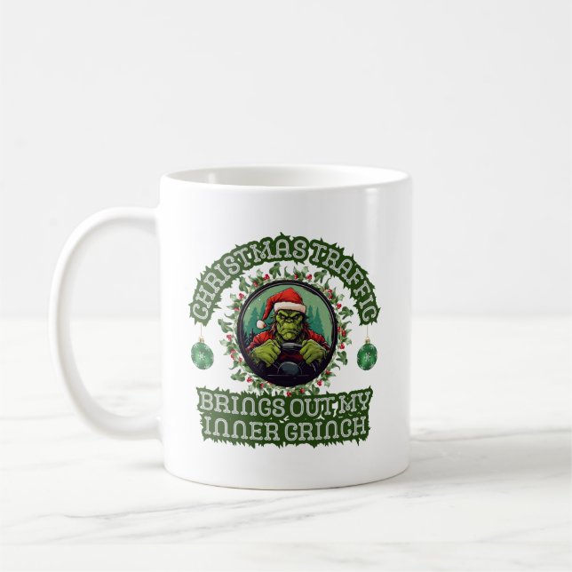 Caneca De Café Feriado de Trânsito Grpolegadas do Feliz Caminhone (Esquerda)