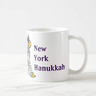 Caneca De Café Feriado do Arranha-céu de Nova York Hanukkah Gelt 