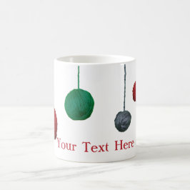 Caneca De Café Feriado do Yarn Ball Crafty / seu texto