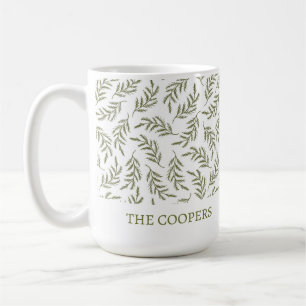 Caneca De Café Feriado Festivo Botânico Elegante