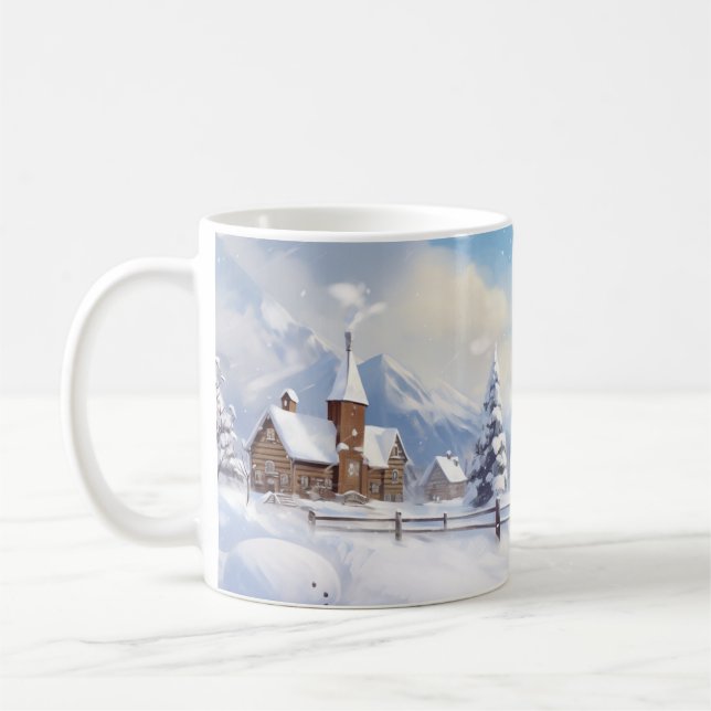 Caneca De Café "Feriado Festivo e Brilho de Mug Natal Vibrante (Esquerda)