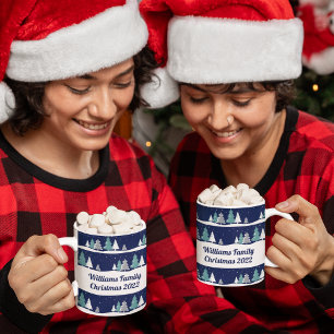 Caneca De Café Feriado Fúcil de Árvores de Natal Familiares Per