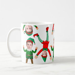 Caneca De Café Feriado Natal Dando Uma Cara Personalizada De Elf