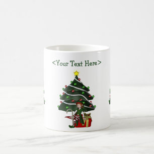 Caneca De Café Feriado Personalizado da Árvore de Natal Elf