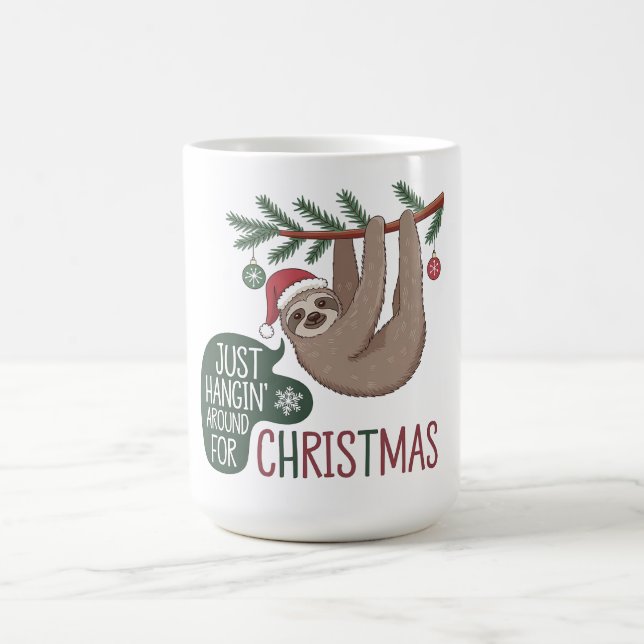Caneca De Café Feriado Sloth - Apenas pendurado no Natal (Centro)