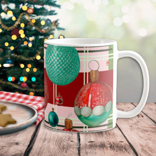 Caneca De Café Feriado Tradicional Escocês de Xadrez Vermelho
