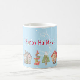 Caneca De Café Feriado Whimsical Winter Street