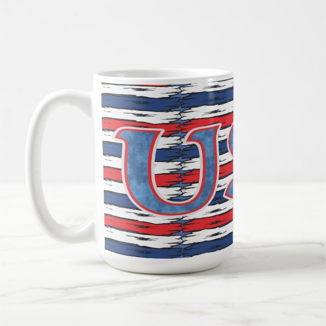 Caneca De Café Feriados de Verão Patrióticos da Família Americana (Esquerda)
