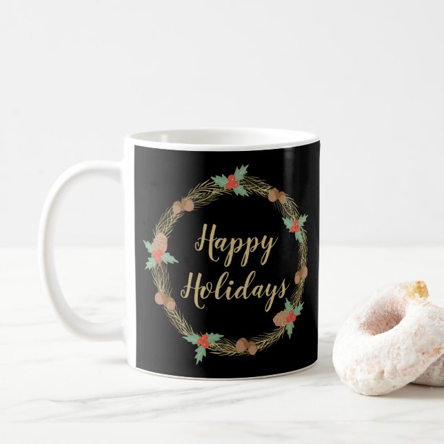 Caneca De Café Feriados Felizes da Terra de Natal (Com Donut)