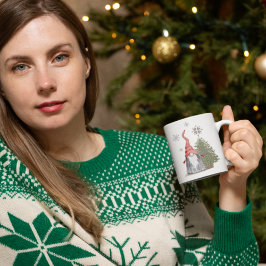 Caneca De Café Feriados Felizes nas Árvores de Natal Gnomo