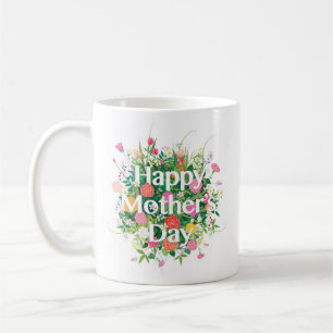 Caneca De Café Feriados florais do feliz dia das mães  