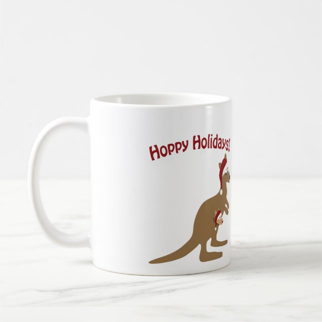 Caneca De Café Feriados Hoppy! canguru do Natal (Esquerda)