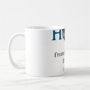 Caneca De Café Férias azuis esperança letra negrito foto nome cri