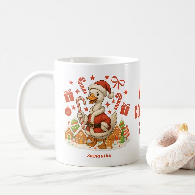 Caneca De Café Férias de Natal dos papais noeis (Com Donut)