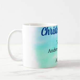 Caneca De Café Férias de natal verde azul, natal natal