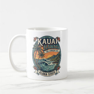 Caneca De Café Férias de Praia Kauai Havaí Viagem Havaiano Aloha