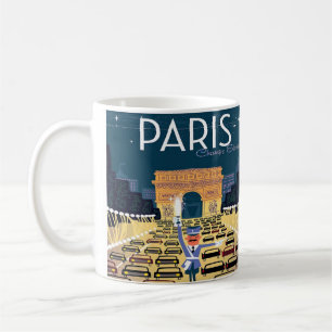 Caneca De Café Férias de turismo de retro-turismo em Paris, Franç