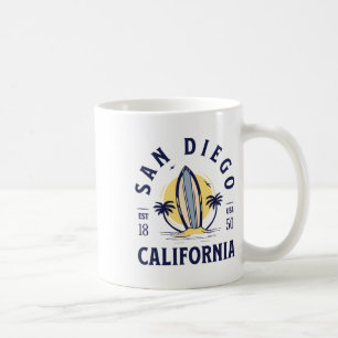 Caneca De Café Férias de verão de surf na praia de San Diego Cali
